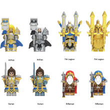 (8PCS World of Warcraft) 15PCS World of Warcraft stormwind alliance soldiers Arthas 7th Legion Minifigures Kid Toys Gift Fit Lego