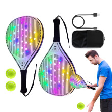 Herren Tennis Schlaeger USB Rechargeable Tennis Racket Carbon Fiber With 2 Balls For Training Travel Kids Outdoor Sports