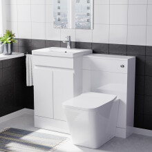 Nes Home PVC White Freestanding 500mm 2 Doors Vanity & WC Unit & BTW Toilet