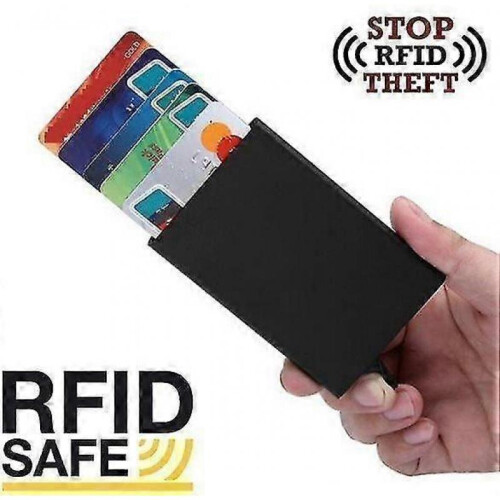 Pop-up Card Holder - Aluminum Compartments Protect (rfid Secure) Silver Color 1