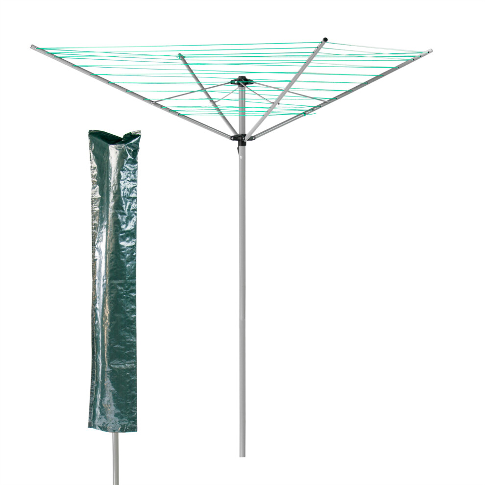 Kct (4 Arm – (50M) With Cover) Rotary Washing Clothes Line + Optional Covers