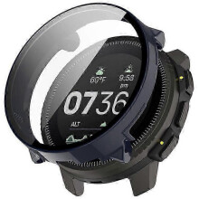 (Blue) Compatible For Suunto Vertical Watch Case Pc Frame Cover With Tempered Glass Screen Film