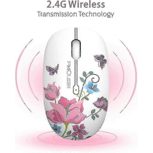 M101 Wireless Mouse Cute Silent Computer Mouse with Usb Receiver, 2.4g 1600dpi Wireless Optical Travel Mouse Compatible with Laptop, Notebook, Pc, Com 2