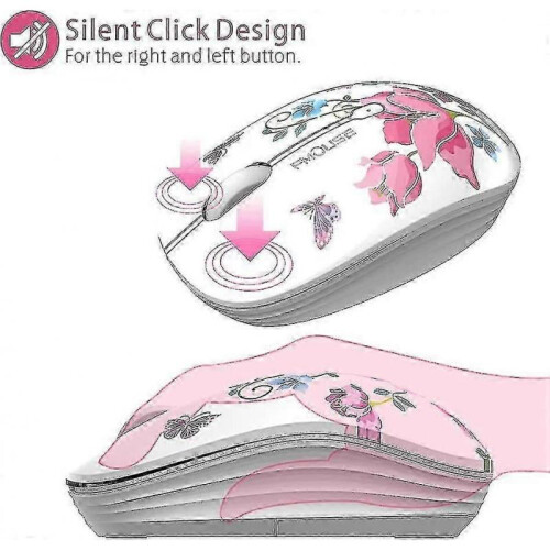 M101 Wireless Mouse Cute Silent Computer Mouse with Usb Receiver, 2.4g 1600dpi Wireless Optical Travel Mouse Compatible with Laptop, Notebook, Pc, Com 1
