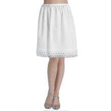 "100% Cotton Women'shalf Slip Underskirt Vintage Skirt Extender with Lace Embroidery"zz