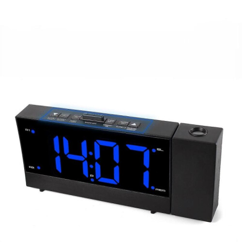 (black) Multifunctional USB Radio LED Projection Alarm Clock