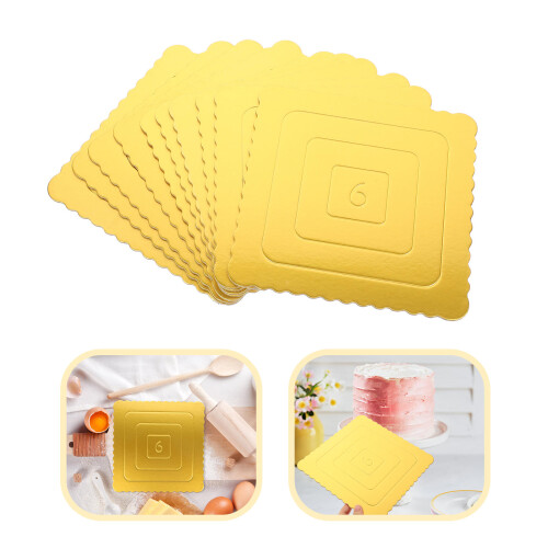 10Pcs Thick Gold Cake Base Boards 6 Inch Paper Cake Display Sturdy 1
