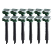 (12PCS Square) 12 Packs Outdoor Solar Ultrasonic Vibration Repeller Snake Repeller Mole Electronic Snake Repeller For Outdoor Garden Yard Farm