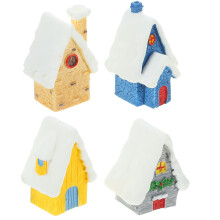 4pcs Dollhouse Christmas Resin Accessories Cake Topper Figurines