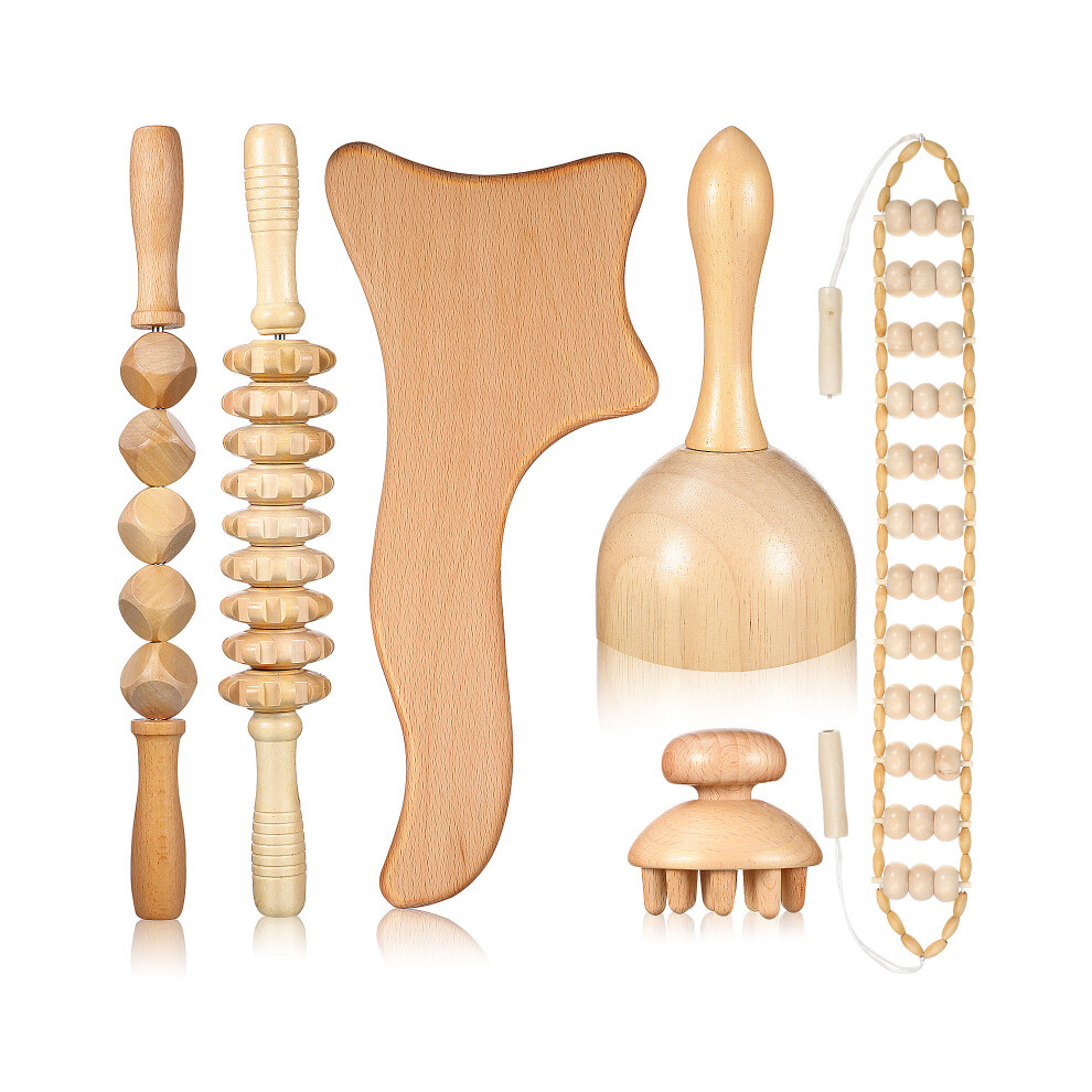 6 Ks Praktické MasážNí NáStroje Wood Therapy MasážNí NáStroje DřEvěNý VáLečKový MasážNí KelíMek Kostkový VáLečEk Pro Relaxaci-image