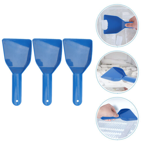 3pcs Blue Deicing Snow Broom Set Car and Kitchen Ice Tools 2