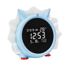 (Blue) LED Clock Dinosaur Shape Electronic Clock Multi-function Alarm Clock