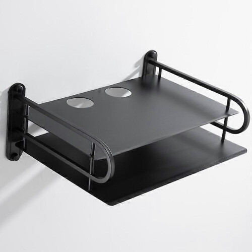 (Big no perforated) Router Storage Box Rack Bracket Tray Wall-mounted TV Set-top Box Shelf 1