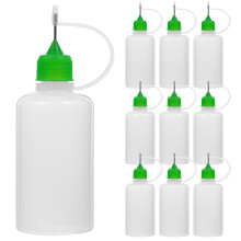12Pcs 50Ml Squeeze Bottles Dispenser with Precise Steel Tip