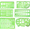 6Pc Transparent Geometric Ruler Set Plastic Stencils For School Office 6
