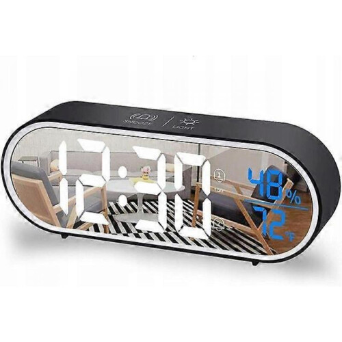 (B) LED electronic alarm clock bedside luminous clock digital small alarm clock