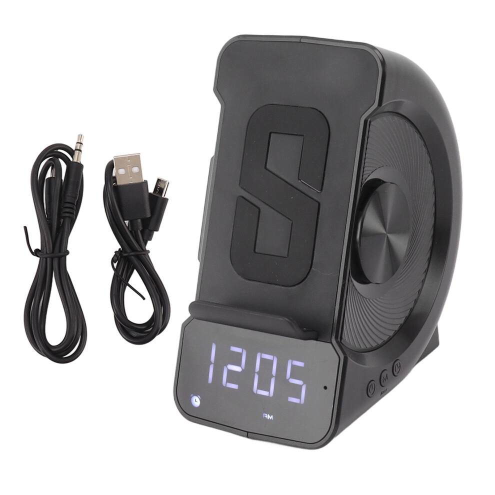 3 in 1 Bluetooth Speaker PC ABS Alarm Clock with Wireless Charging for Bedside 10W-image-OPC-PJFG7WK-NEW