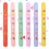6Pièces Bracelets Silicone Clap Motif Règle Multicolores Flexibles 11