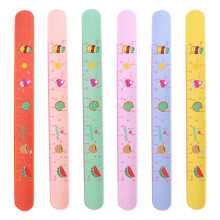 6Pièces Bracelets Silicone Clap Motif Règle Multicolores Flexibles