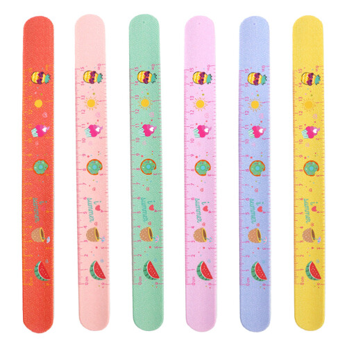 6Pièces Bracelets Silicone Clap Motif Règle Multicolores Flexibles