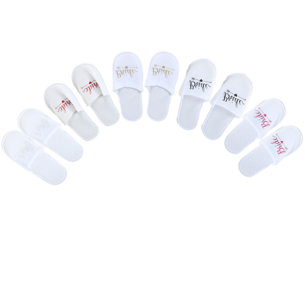 5 Pairs Bride Letters Pattern Disposable Wedding Party Slippers Photography Props-image-OPC-PJFG8DC-NEW