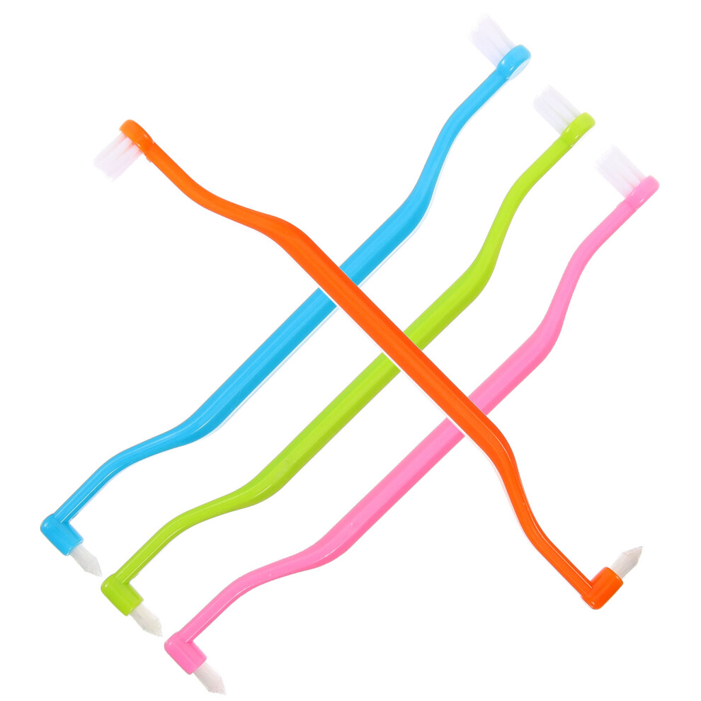 4 Pcs Double Headed Ergonomic Travel Toothbrushes Gum End Tuft-image-OPC-PJFG8SD-NEW