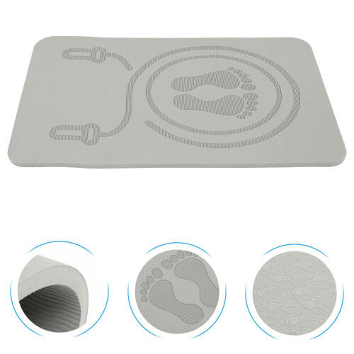 Robuste Tpe Fitnessmatte Für Sprungseil Und Training Grau 1