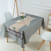 Christmas Tablecloth Polar Bear Pattern 90x90 Cm Waterproof Washable 3D Table Linen Rectangular Outdoor Stain-Resistant