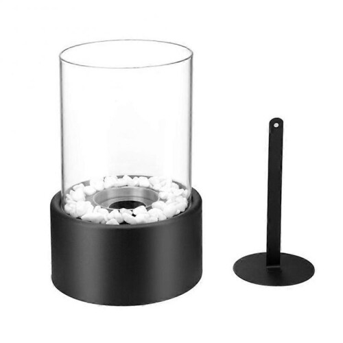 (Black) Alcohol Fireplace Small Portable Stove Desktop Metal Fireplace