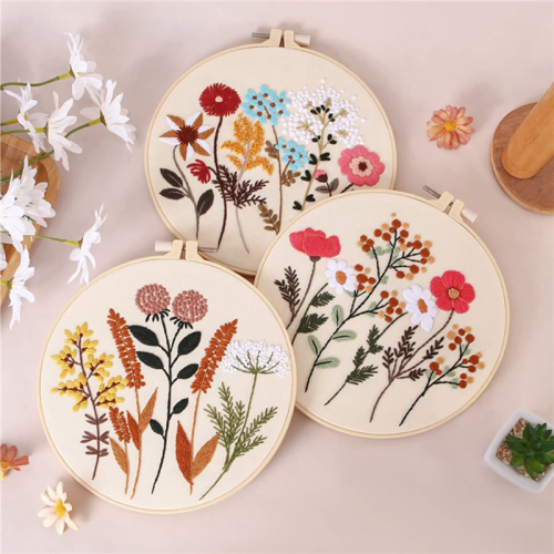 Flower Embroidery Kit for Beginners with Pattern a 2