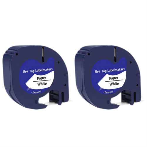 2 Pack Compatible Label Tape Replacement for Black 1