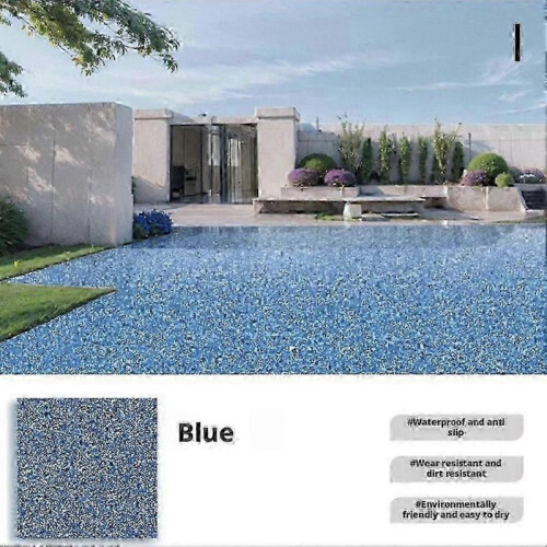 (Light blue) high Gloss Marble Effect Epoxy Floor Paint Durable Protective Coating For Garage Basement Concrete Surfaces Seamless Application