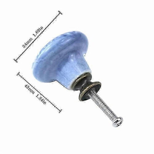 6pcs Elegant Blue White Porcelain Drawer Knobs - Durable Ceramic Pull Handles for Kitchen, Bathroom Dresser - Classic Design, Easy Install, Scratc 2