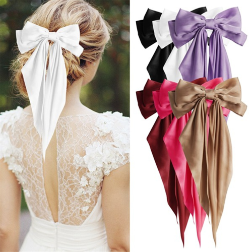 6PCS Double Layers Bowknot Streamer Hairpin Woman 2
