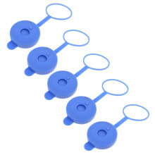 Water Gallon Cap Pack 5, Leak-Proof Silicone Lid for Water Barrels, Blue Water Jug Cover for 5-Gallon Containers