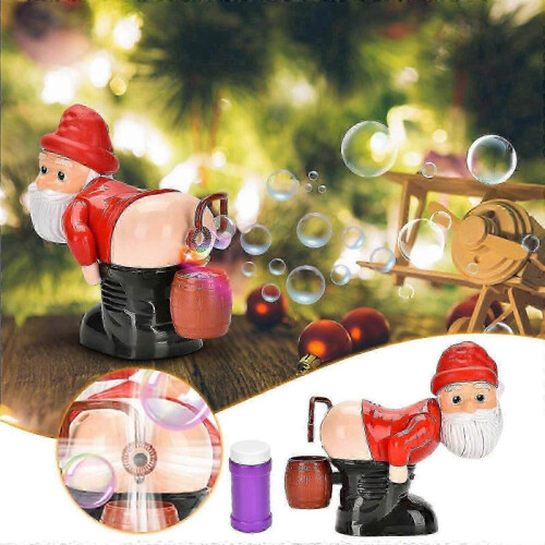 Christmas Automatic Bubble Machine with Lights Music Funny Santa Claus Bubble Toys 60ml Bubble Solution 1