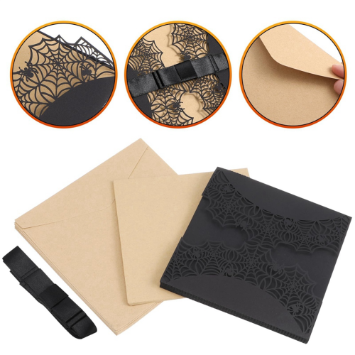 10Pcs Halloween Invitations Card Hollow Horror Par 2
