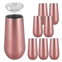 8 Packs Stemless Champagne Flutes Wine Tumbler, 6