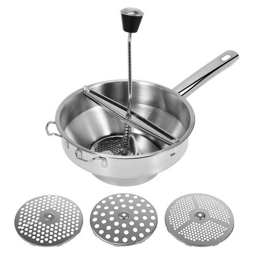 Rotary Food Mill Potato Ricer with 3 Interchangeab