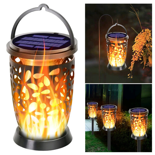 96LED Solar Torch Dance Flicker Flame Light Garden 2