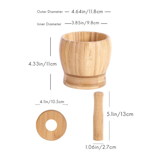 Multifunctional Bamboo Pounding Garlic Jar,Garlic 2