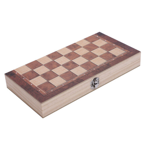 3 in1 Folding Wooden Chess Set Boards Game Checker 2