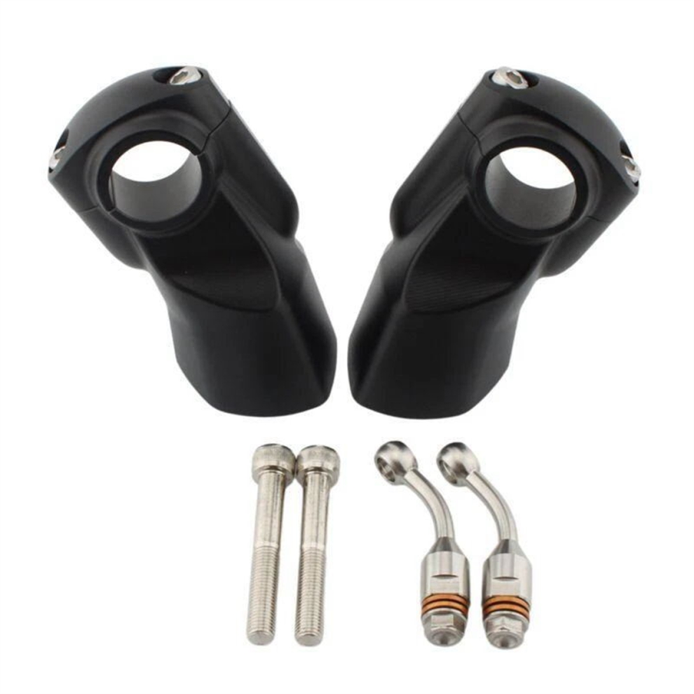 Handlebar Riser Mount Clamp Lift 22Mm Move Back 3 Black 4851686389288
