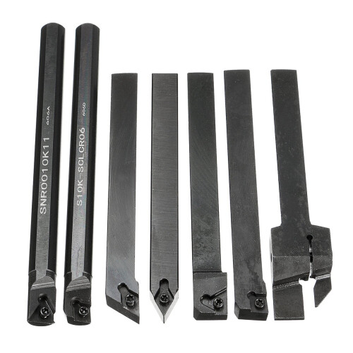 7 Set Shank Lathe Turning Tool Holder Boring Bar+DCMT CCMT Carbide Insert 2