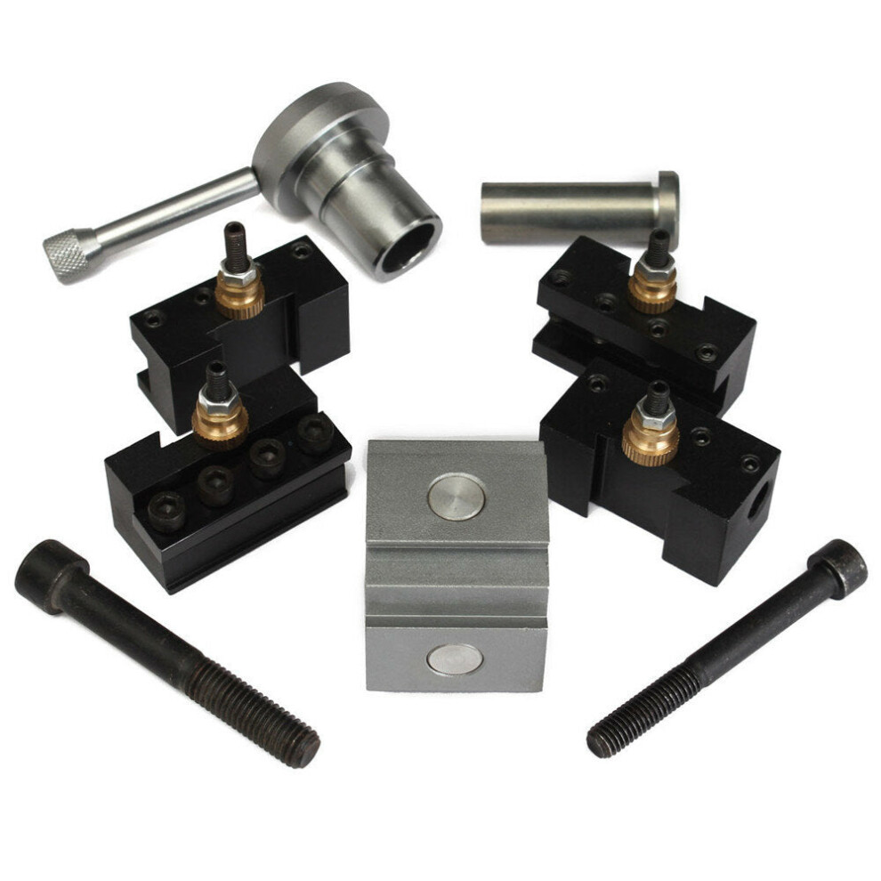 Mini Quick Change Tool Post Holder Kit Set Aluminum Alloy Tool Post Lathe Tools 9078193499995