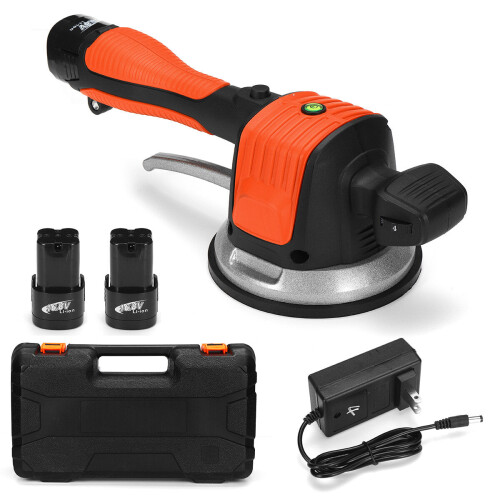 (US Plug) 6 Speed Tile Tiling Machine Vibrator Suction LED Light 120x120cm Ceramic Floor