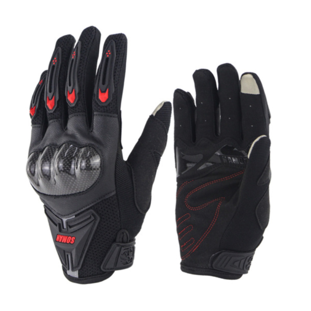 (, Xl) Motorcycle Touch Screen Gloves Carbon Fiber Riding Men Women Protective Gears Red 1138392211014