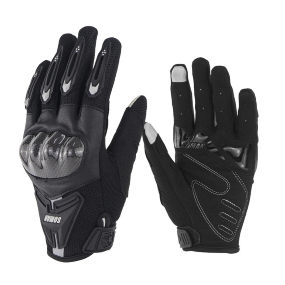(, 2XL) Motorcycle Touch Screen Gloves Carbon Fiber Riding Men Women Protective Gears Black 1138392211069