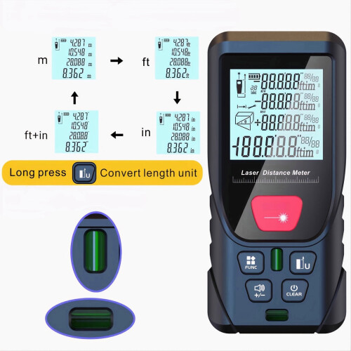 164ft Digital Laser Distance Meter with LCD for Measure Area and Volume 2