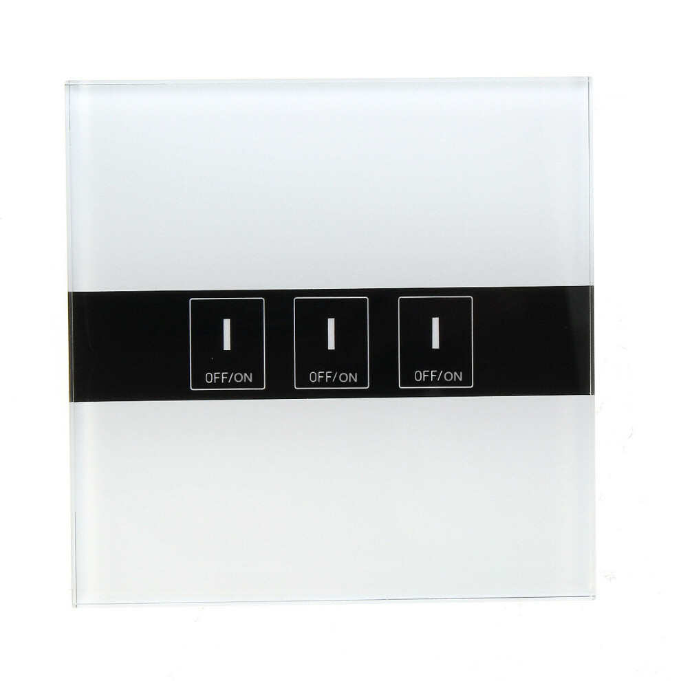 (3 Gang) Eu Ac90-250V 10A Tempered Glass Smart Home Touch Sensor Switch Panel 4250937711005